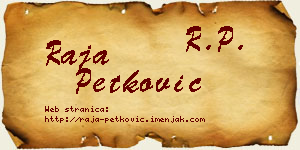 Raja Petković vizit kartica